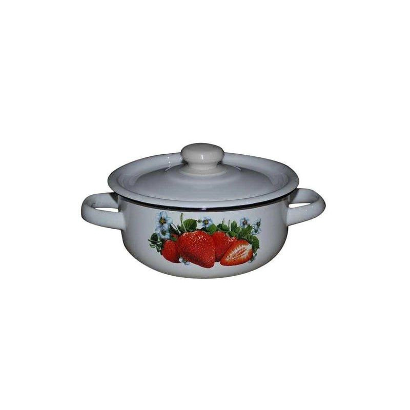 Кастрюля эмалированная 1.5л 1608/2  «Клубника»