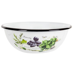 Миска 2.5л эмалированная «Зеленый Фреш»  Idilia