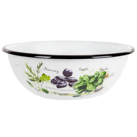 Миска 2.5л эмалированная «Зеленый Фреш»  Idilia