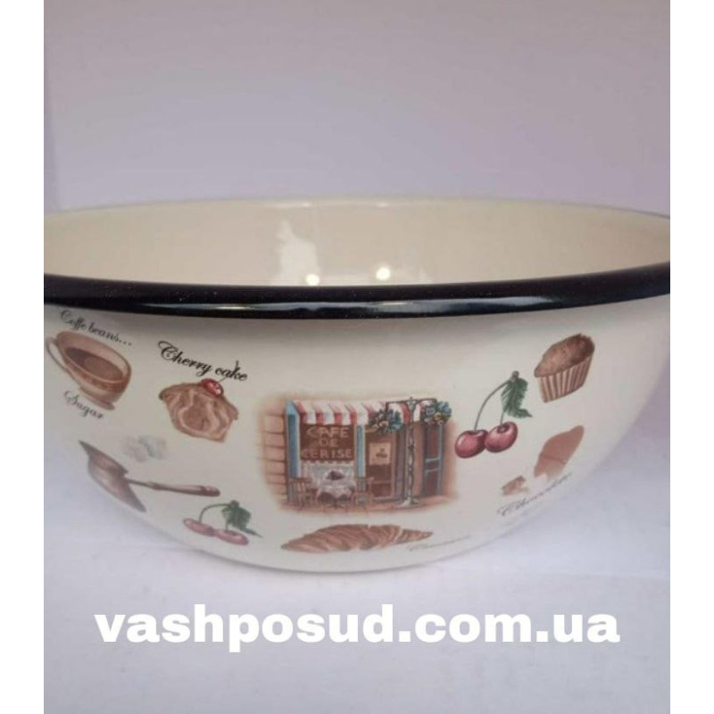 Миска 4.0л эмалированная «Кафе» Idilia