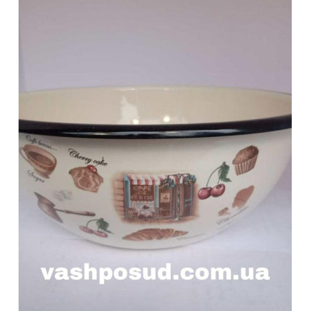 Миска 4.0л эмалированная «Кафе» Idilia