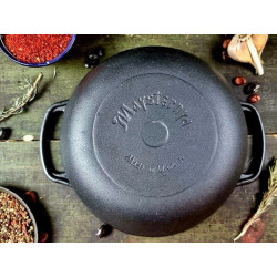 Котелок чугунный Maysternya Т403С3 5л (4.68 кг) | Со стеклянной крышкой, Ø26см, универсальный