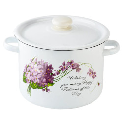 Каструля емальована 5.5л Idilia Віола для супу та індукції