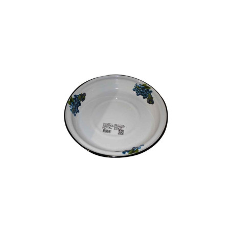 Емальований лоток Idilia «Голубика» 1.5 л. Біле блюдо з декором ягід.