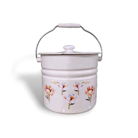 Ведро-кастрюля эмалированная 12л Idilia, Цветочная Фантазия