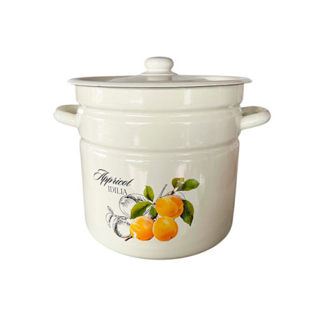 Каструля емальована 12л Idilia, Абрикос, з кришкою, для консервування.