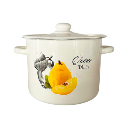 Кастрюля эмалированная 12л Idilia, Айва, с крышкой, индукция.