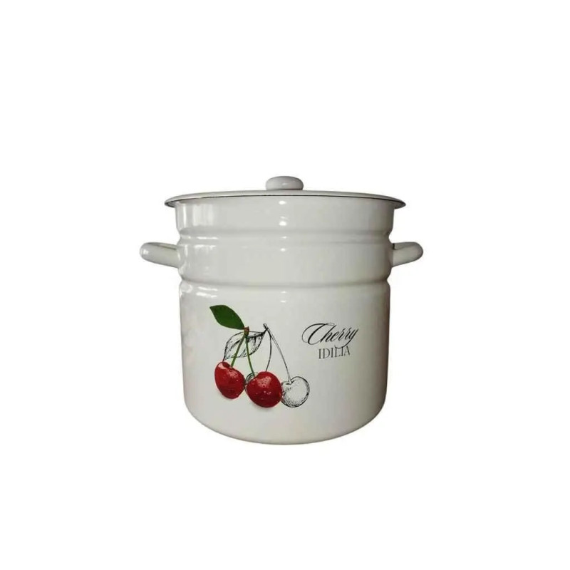 Кастрюля эмалированная 12л Idilia, Вишня, цилиндрическая, оптом, индукция.