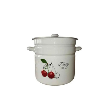 Кастрюля эмалированная 12л Idilia, Вишня, цилиндрическая, оптом, индукция.