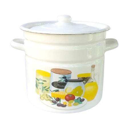 Кастрюля эмалированная 12л Idilia, Империя Олив, цилиндрическая, оптом, индукция.