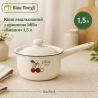 Ковш эмалированный с крышкой Idilia «Вишня» 1,5 л