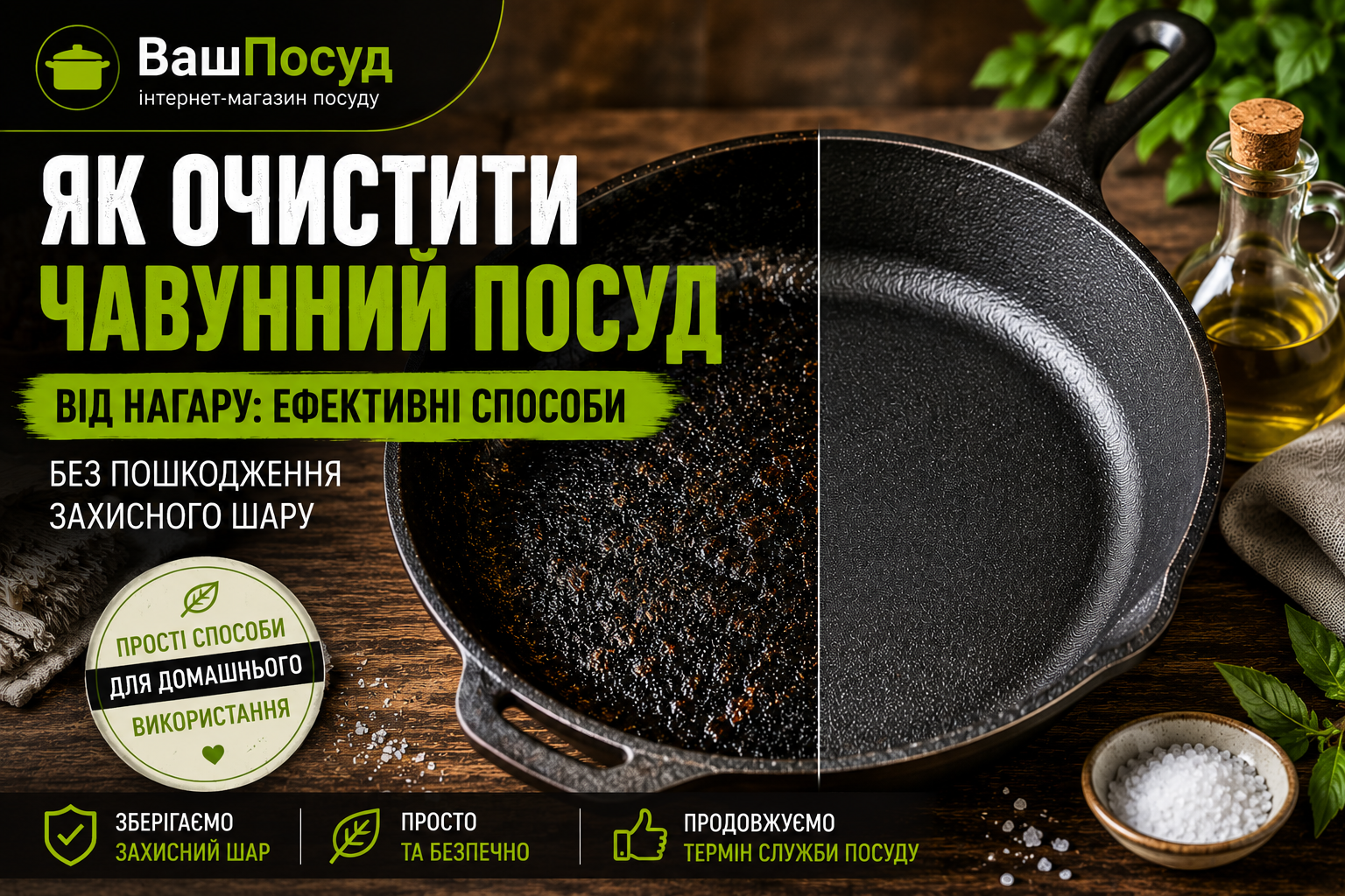 Як очистити чавунний посуд від нагару — ефективні способи