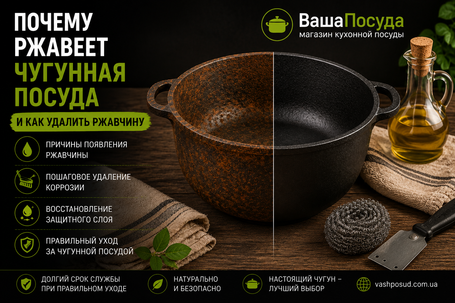 Почему ржавеет чугунная посуда и как удалить ржавчину