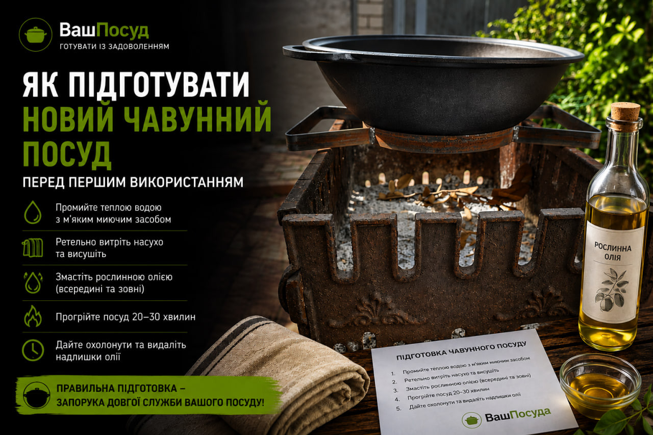 Як підготувати новий чавунний посуд перед першим використанням